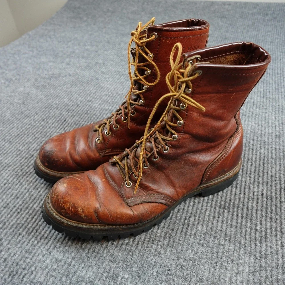 Red Wing Irish Setter Sport Boots Mens 10.5 Brown Leather Vibram Lug Vintage USA